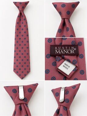 Austin Manor Dusty Rose Medallion Clip-On Tie | Pre-Tied Men’s Necktie